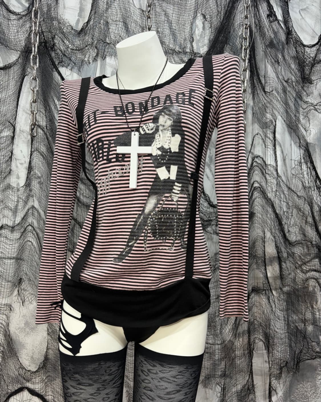 Kitsch Stripe girlish strap long sleeve 상품이미지4