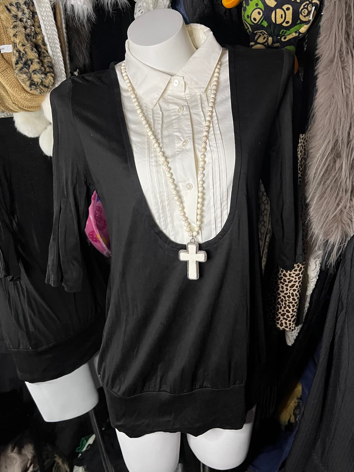 긱시크 공겜여주 카라 레이어드 원피스 상품이미지1