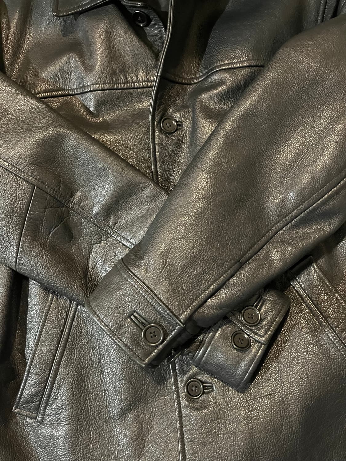 (S) 올드 갭 레더 카코트 상품이미지3