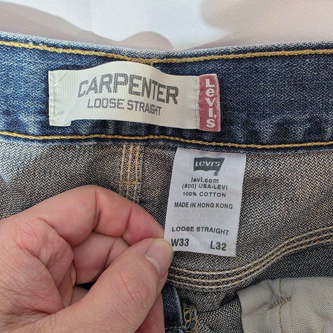 [W33L32]00s 리바이스 카펜터 루즈 스트레이트핏 데님 팬츠 상품이미지4