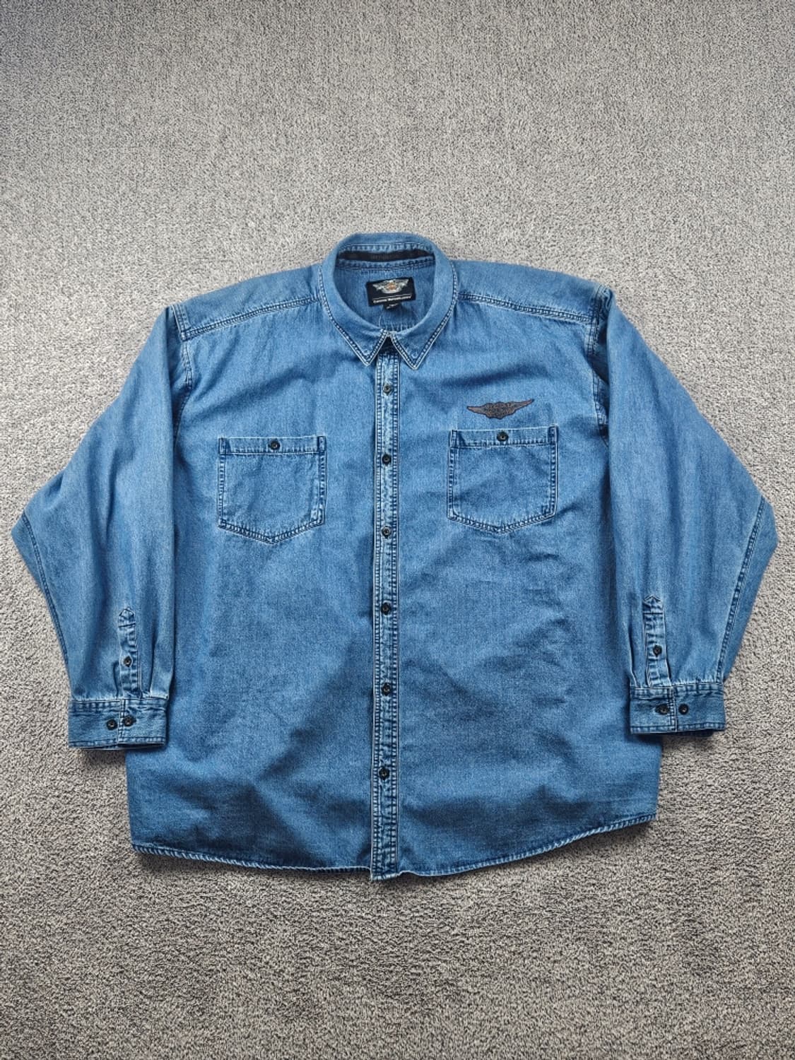 할리데이비슨 스펠아웃 레터링 로고 포켓 데님 셔츠 (5XL)/ 10832 상품이미지2