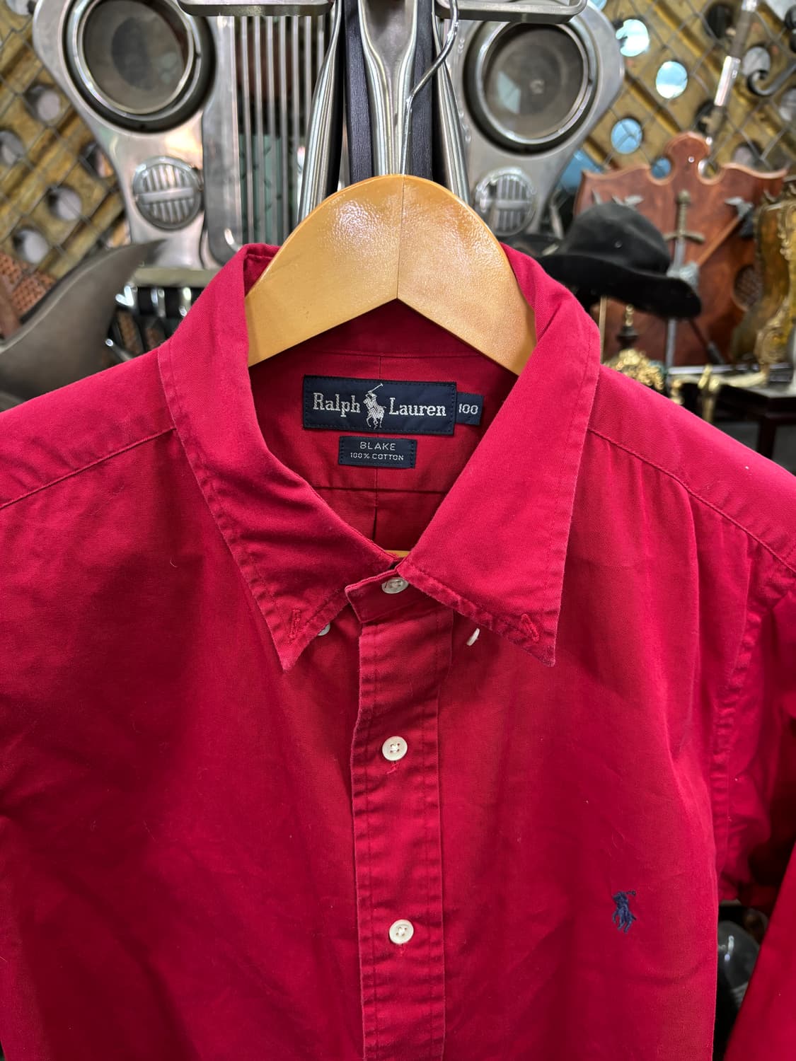 폴로 랄프로렌 블레이크 라인 레드 긴팔 버튼 다운 셔츠 상품이미지2