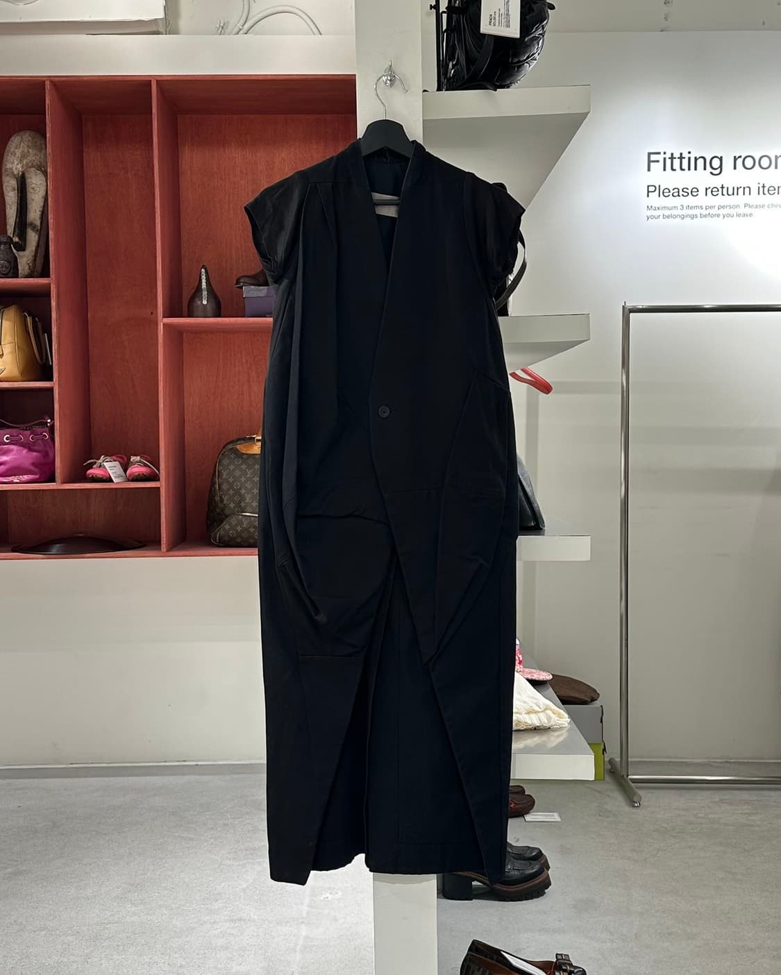 릭 오웬스 블랙 16ss 런웨이 드레스 코트 상품이미지1