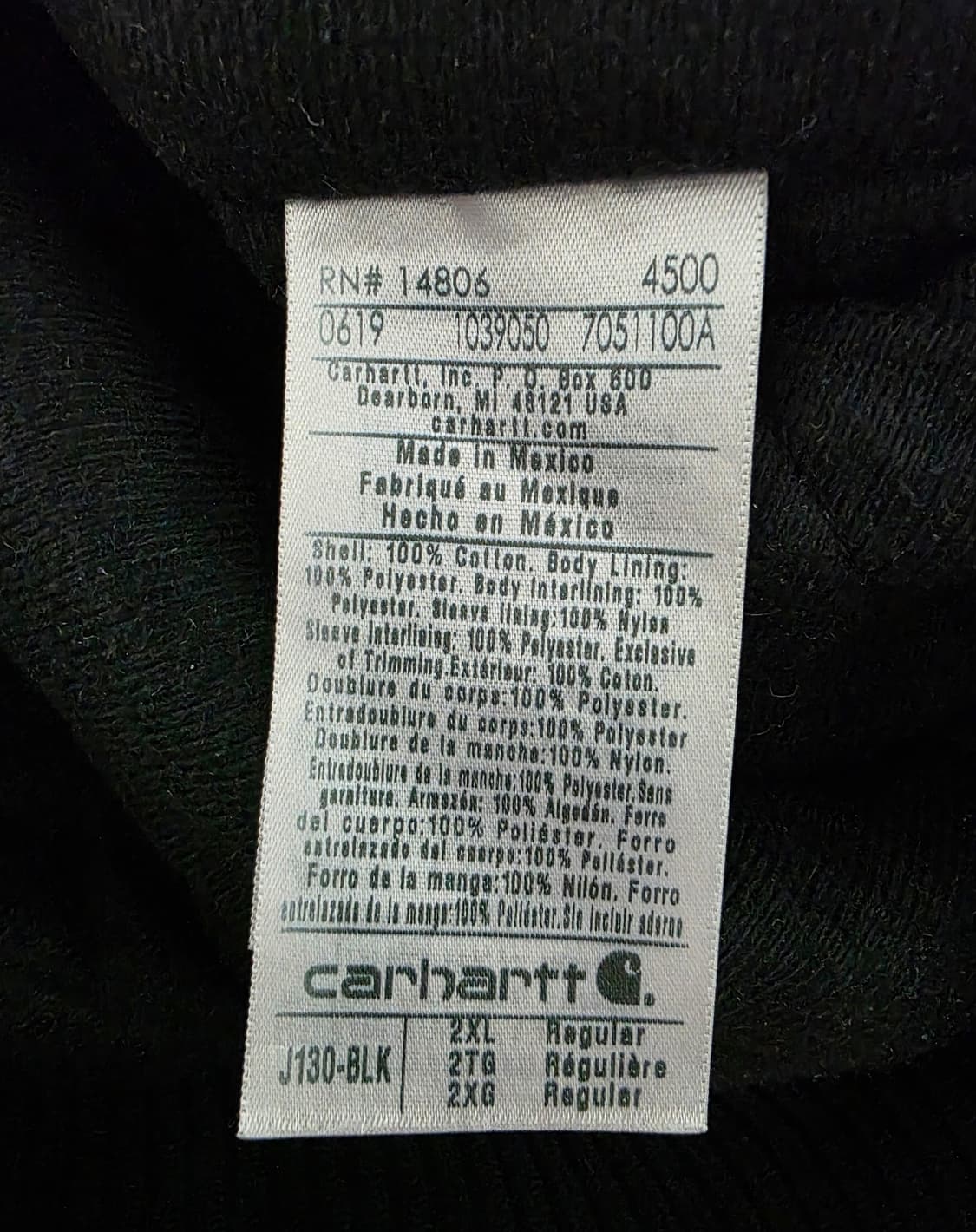 칼하트 덕 액티브 J130 BLK 2XL 블랙 XXL 상품이미지5