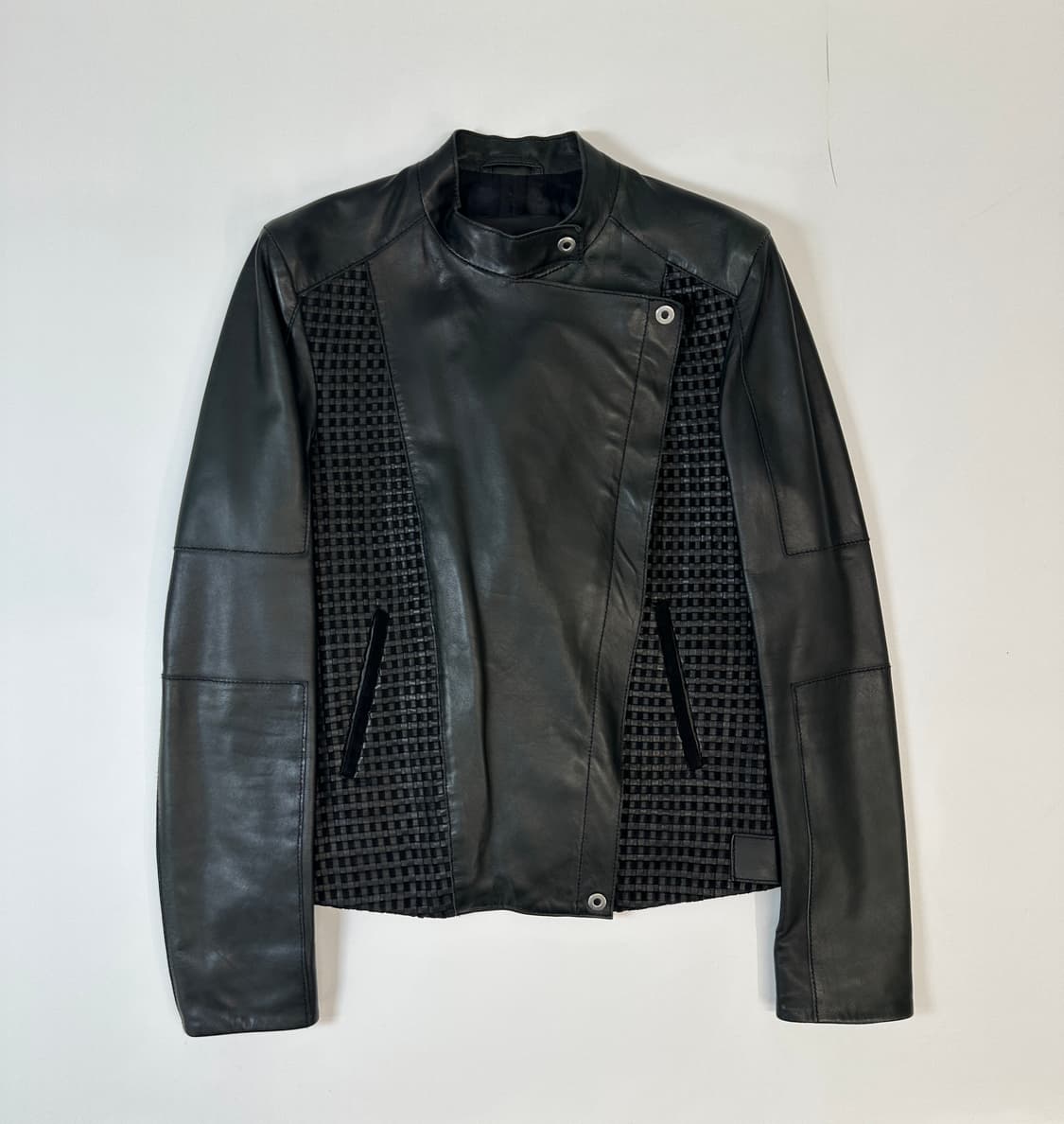 폴 스미스 램스킨 체커보드 가죽자켓 s  상품이미지1