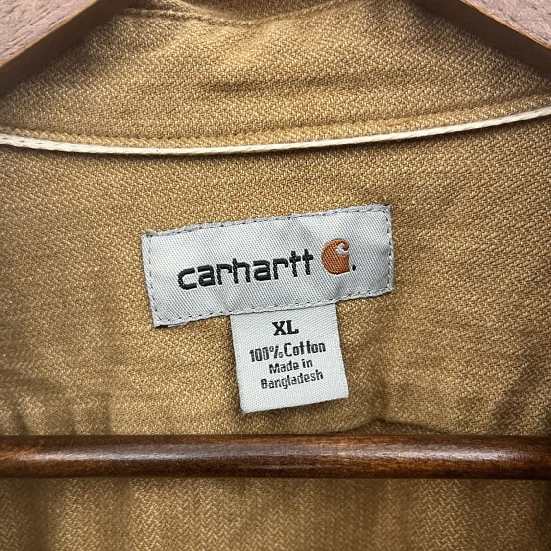 칼하트 리메이크 빈티지 오트밀 브라운 워크 셔츠 XL C10835 상품이미지5