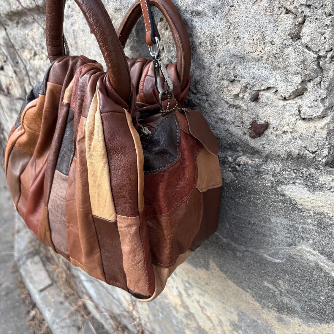빈티지 가죽 패치 더플백 숄더백 핸드백 모리 보헤미안 가방 상품이미지3
