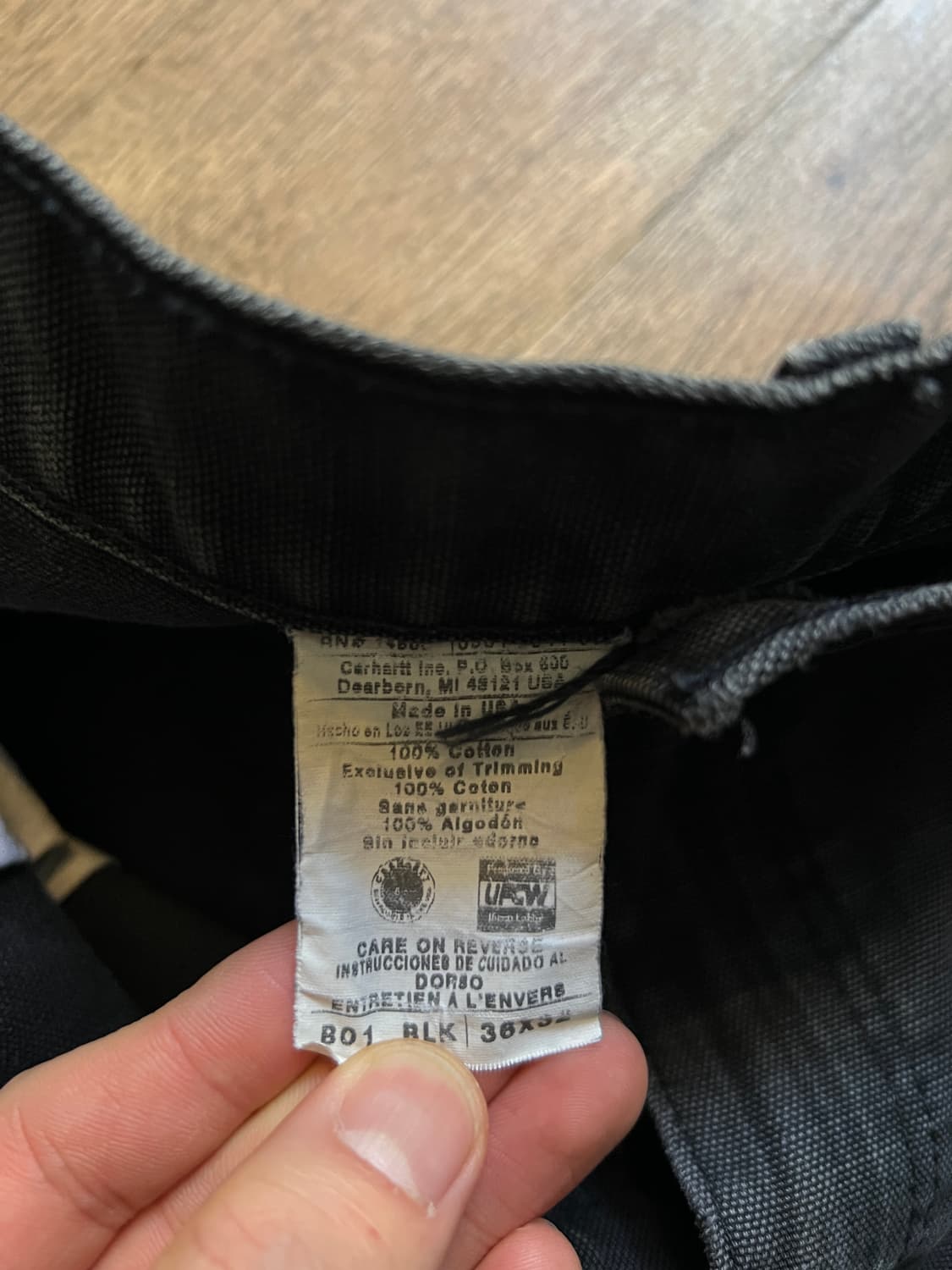 [36]칼하트 Made in USA 빈티지 페이딩 블랙 더블니 워크 팬츠 상품이미지9