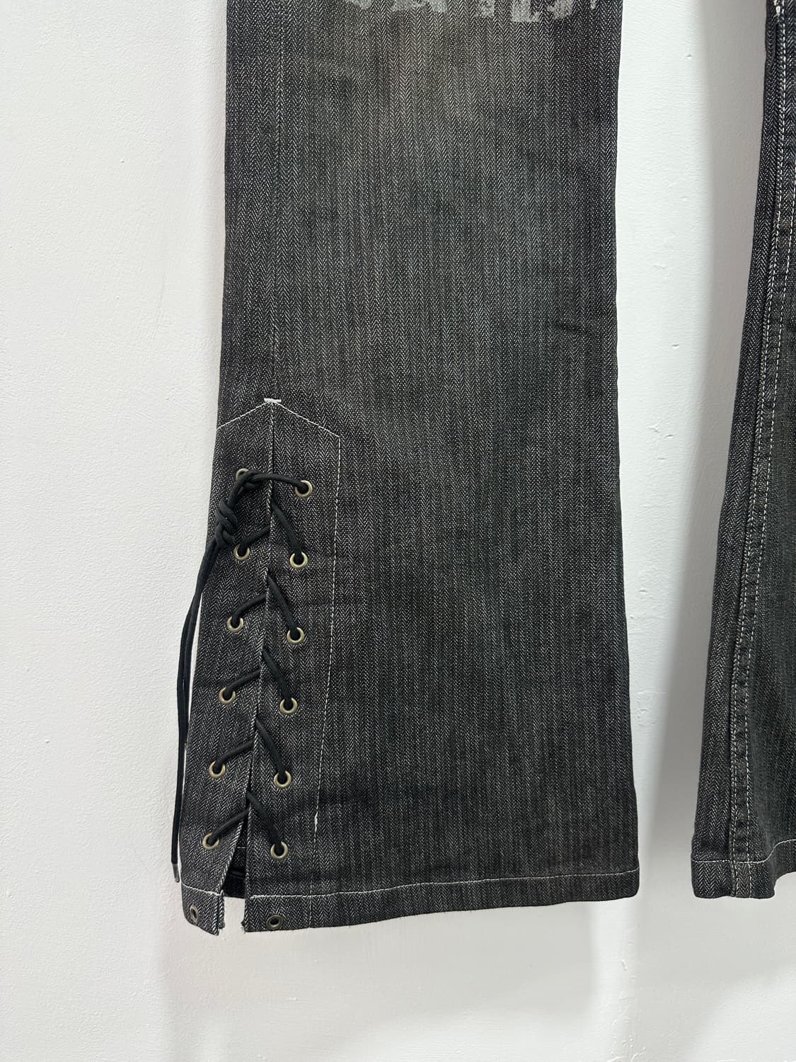 Tornado Mart 00s lace up flare cut denim 상품이미지5