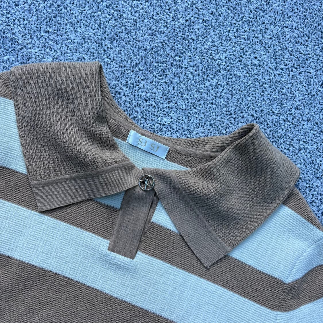 90 SJSJ 여성 울 반팔 카라 니트 0331J 상품이미지2