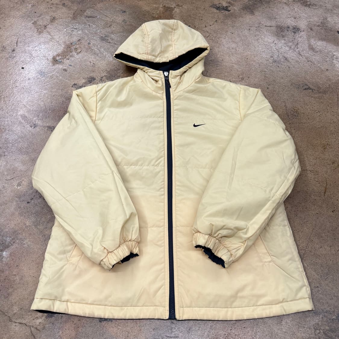 [정품/XL] 나이키 후드 패딩 아이보리 네이비 양면 b17 상품이미지7