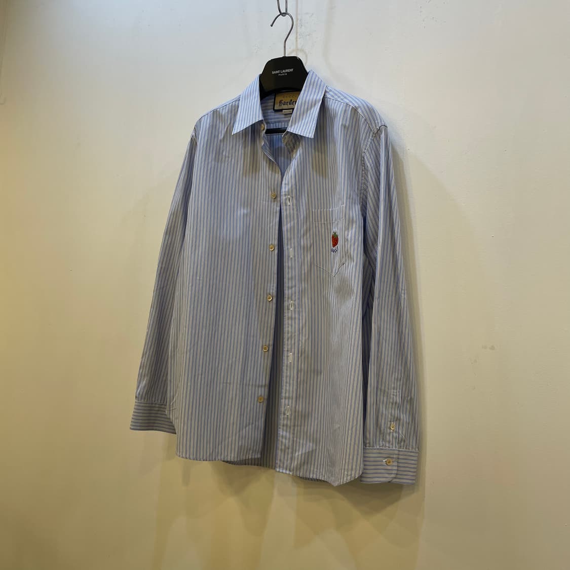 구찌 스트라이프 가든 딸기 로고 포켓 셔츠 상품이미지2