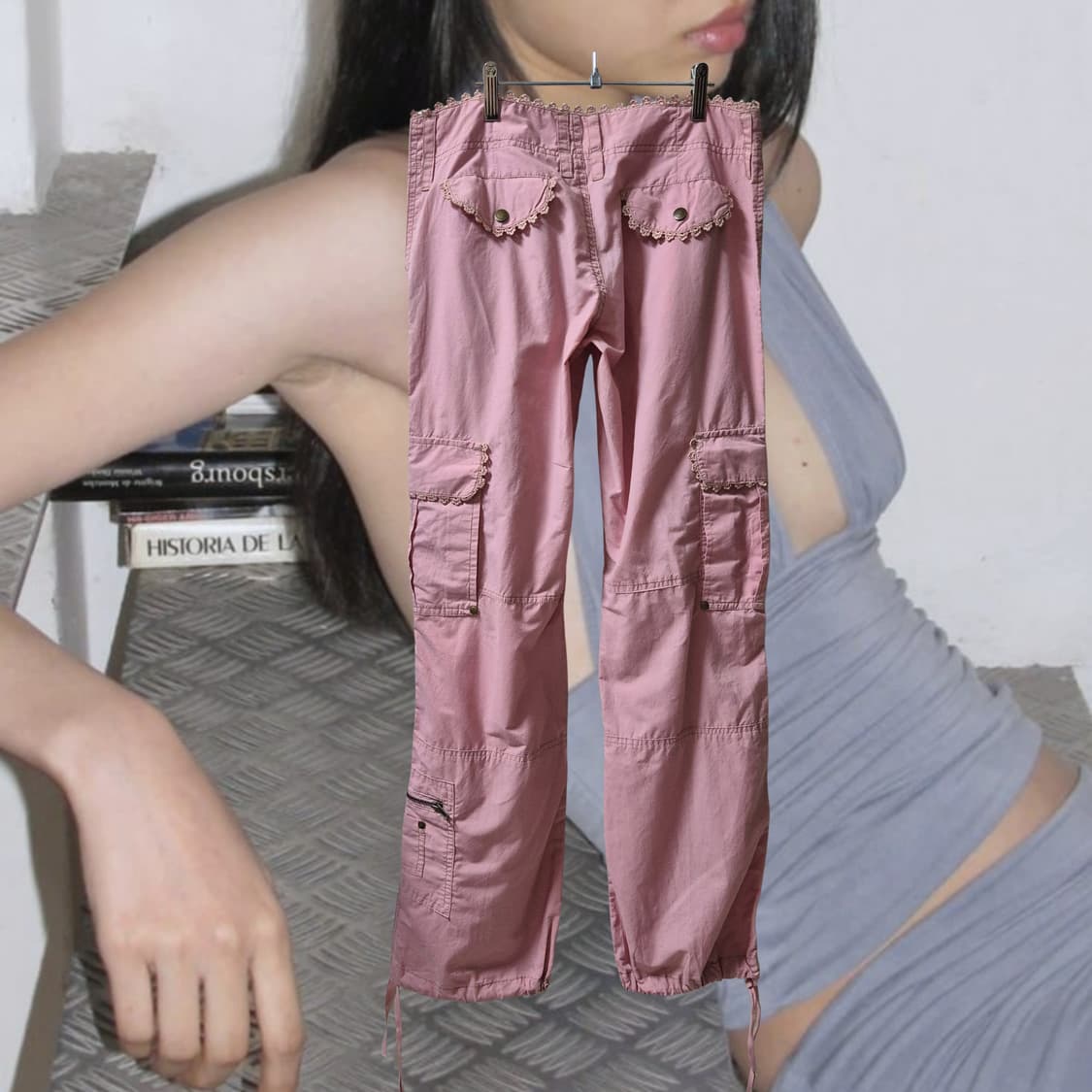 Vintage 02 Pink crochet Cargo pants 상품이미지2