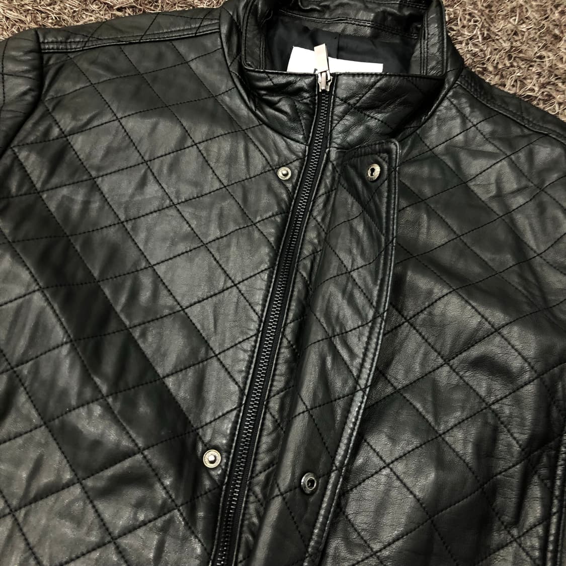 레노마 양가죽 퀄팅 레더 가죽 자켓 상품이미지4