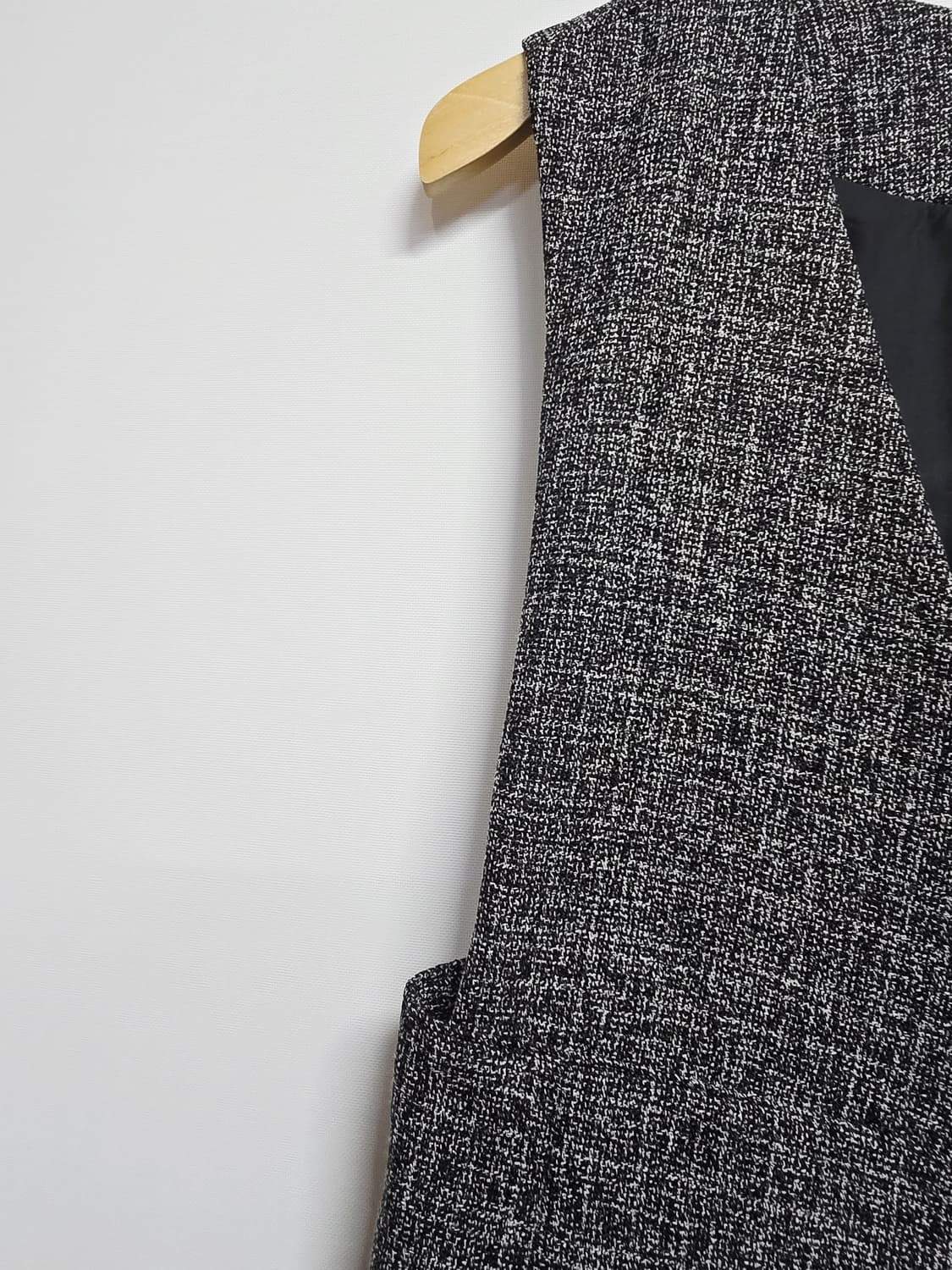 님프 트위드 롱 베스트 블랙 상품이미지3