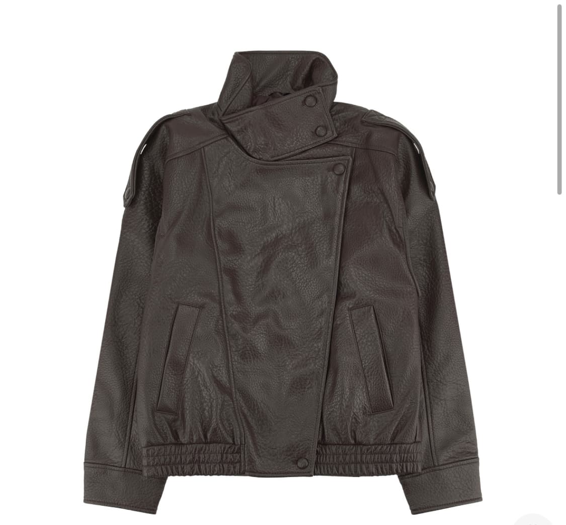 [XS~2XL] 자라 포우 레더 자켓 브라운 상품이미지1