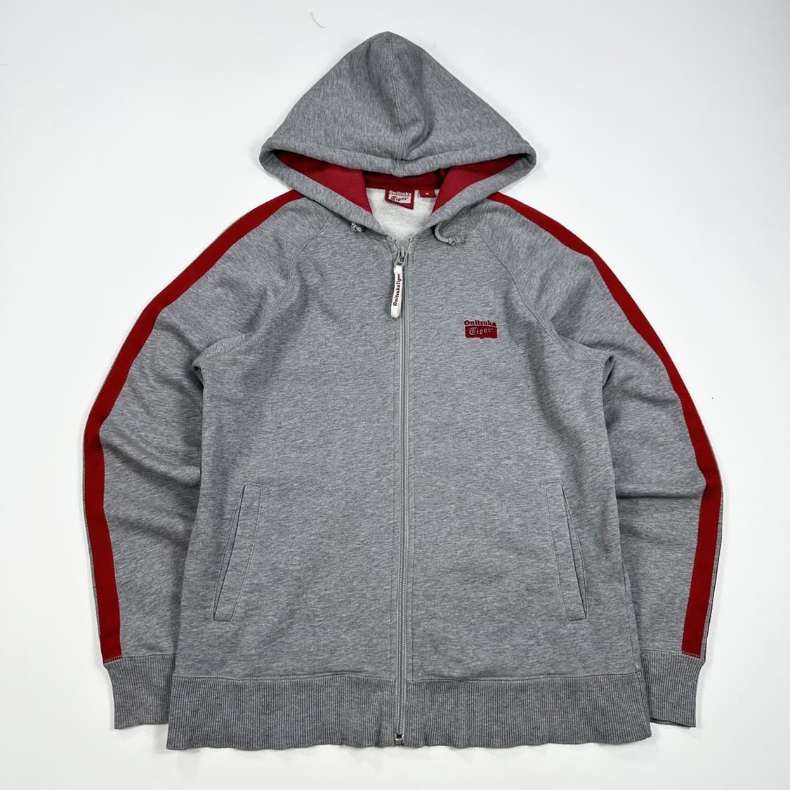 오니츠카타이거 스몰 로고 그레이 후드집업 (M) 상품이미지2
