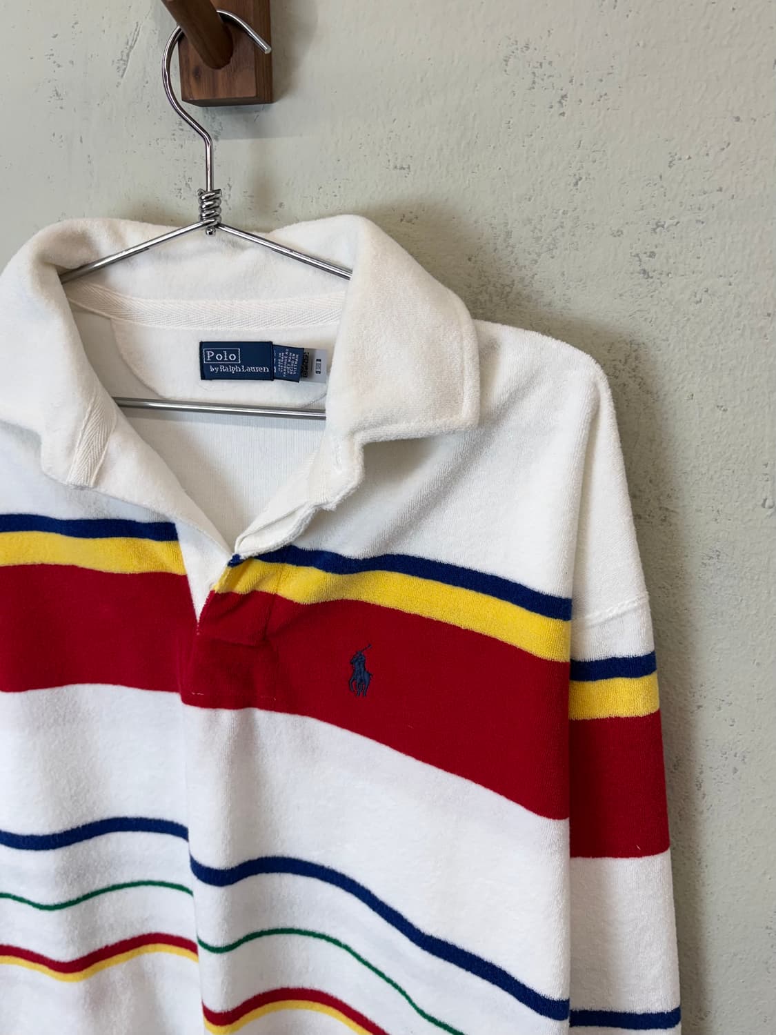 폴로랄프로렌 큐알라벨 스트라이프 테리 럭비 긴팔 카라티 상품이미지5