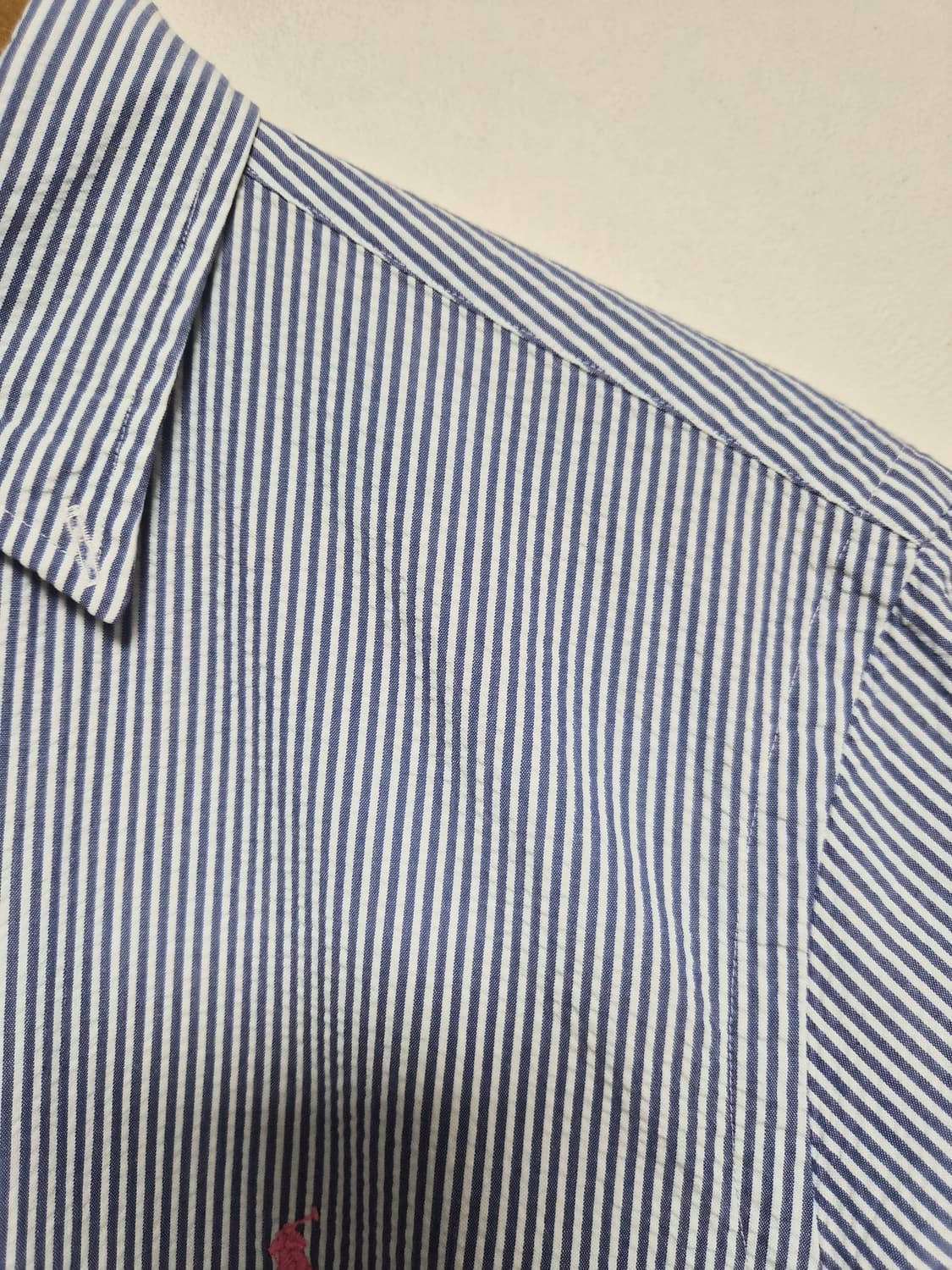 폴로랄프로렌Polo 스트라이프 시어서커 반팔 셔츠 M - S398 상품이미지3