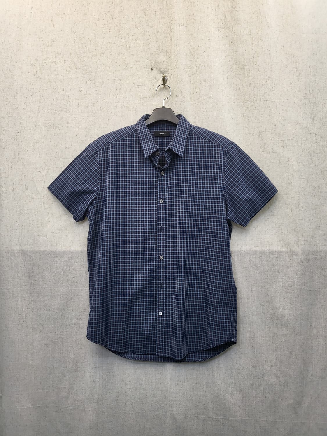Theory 남성 체크 반팔 셔츠 상품이미지1