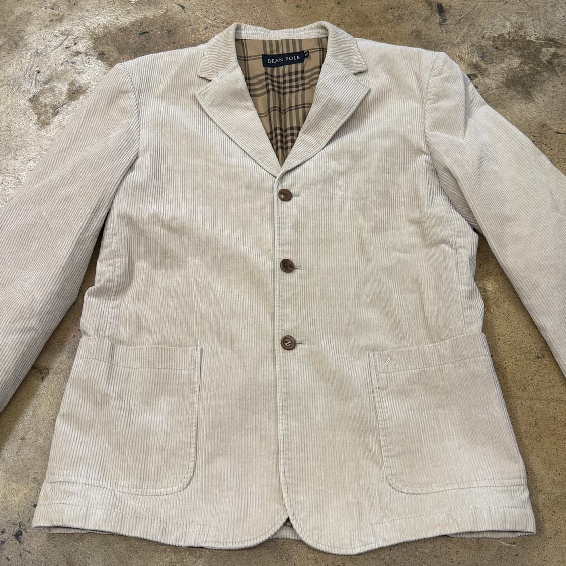 [정품/105] 빈폴 아이보리 코듀로이 자켓 b10 상품이미지3