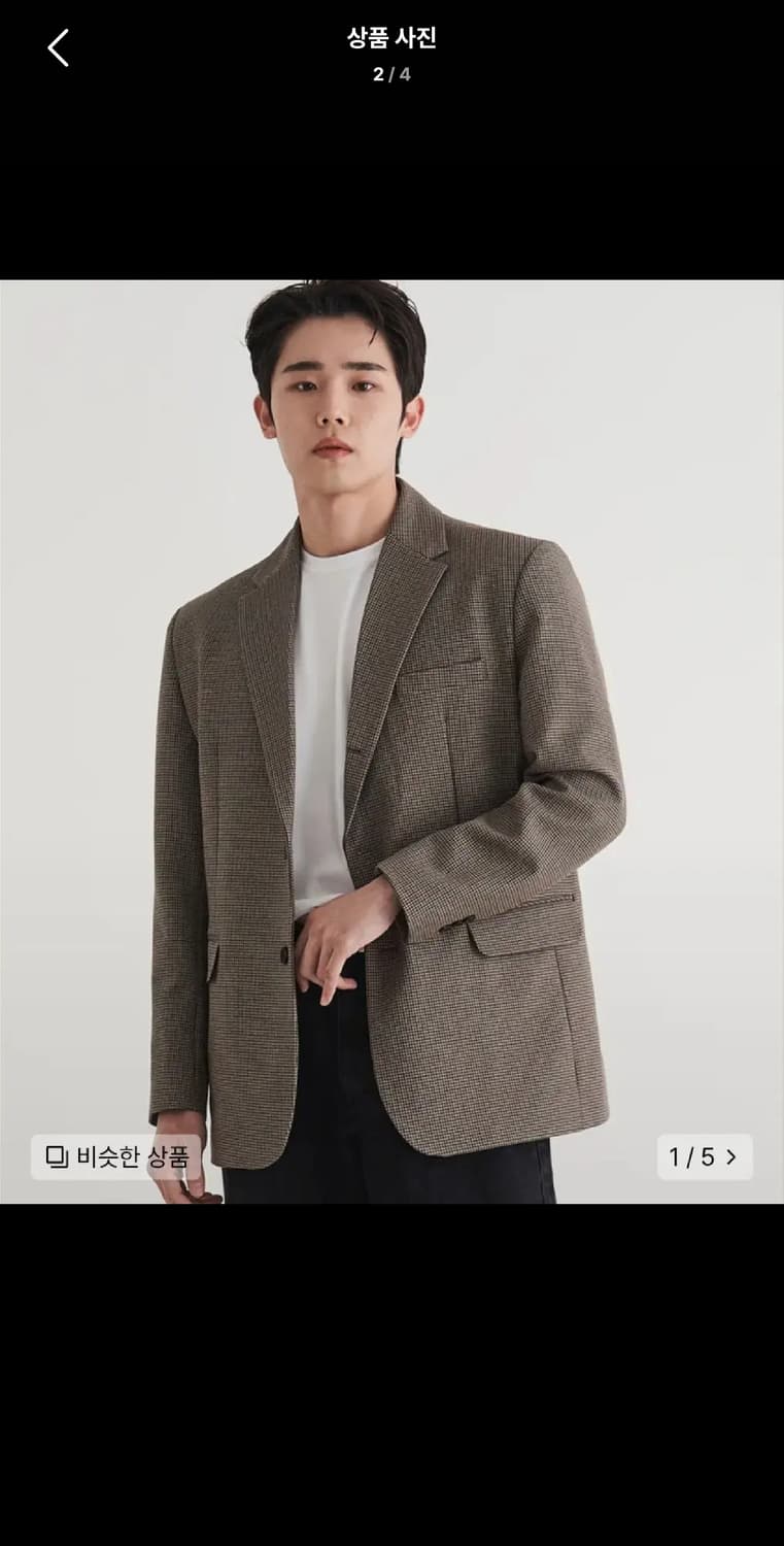 XL ) 수아레 하운드 체크 싱글 블레이저 자켓 상품이미지2
