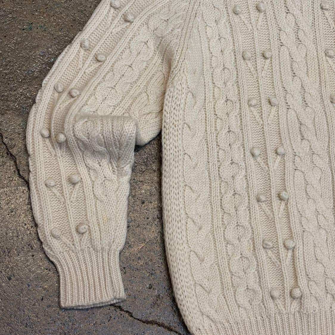 90s USA 빈티지 피셔맨 니트 방울 헤비코튼 니트  상품이미지4