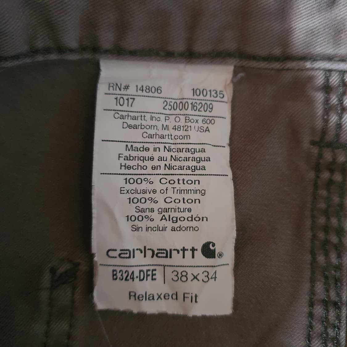 칼하트 B324 릴렉스 핏 트윌 유틸리티 워크 팬츠  no.79 상품이미지5