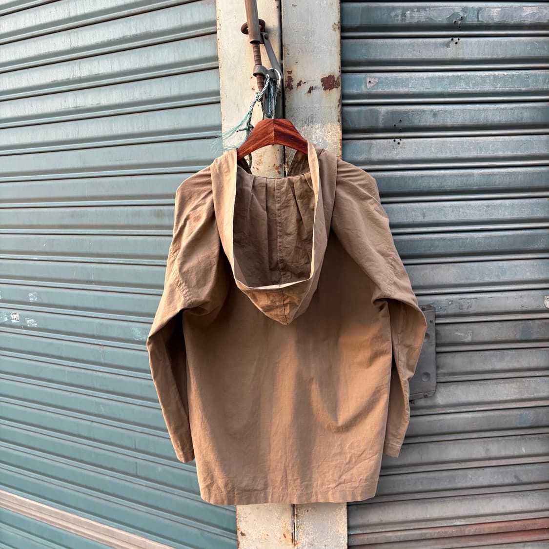 70s 이세이미야케 스포츠 베이지 스모크 후디 포켓 셔츠 상품이미지8