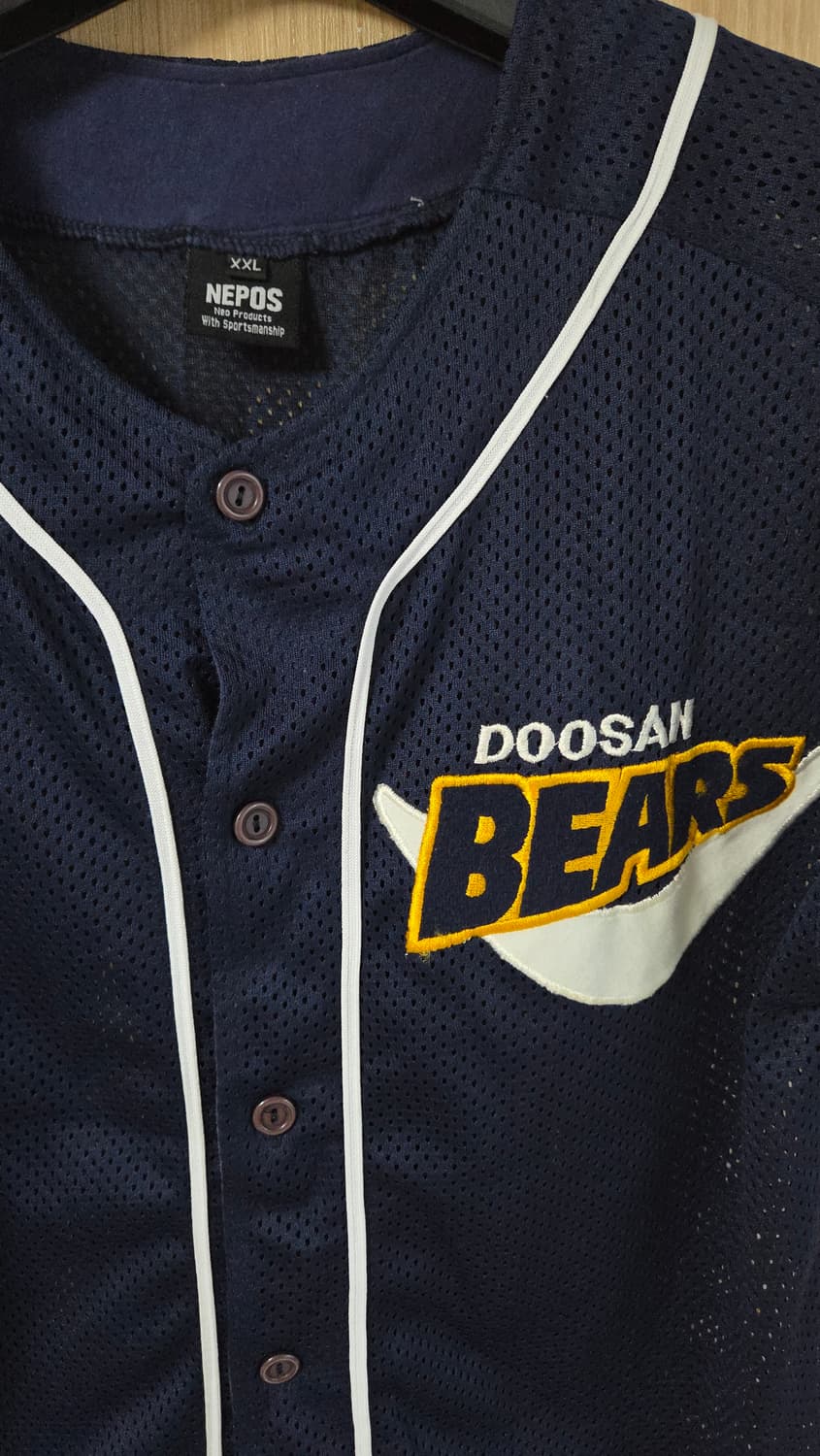 (착샷) 두산베어스 2001 우승패치 유니폼 레트로 져지 상품이미지4