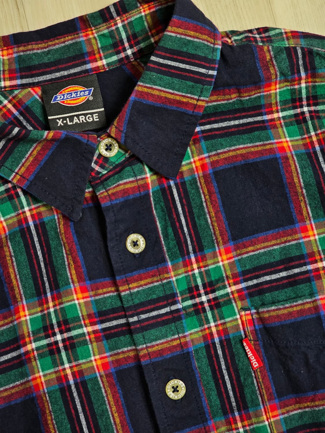 [M] 디키즈 딥그린 타탄 체크 롱슬리브 셔츠 상품이미지3