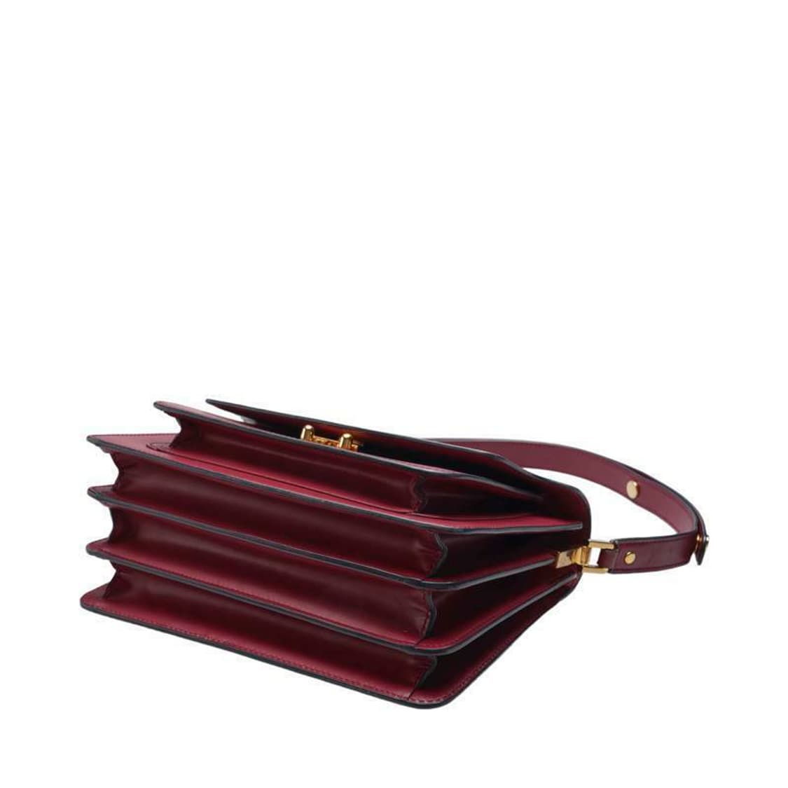 (중고) 마르니 버건디 카프스킨 트렁크 미듐 숄더백 상품이미지3