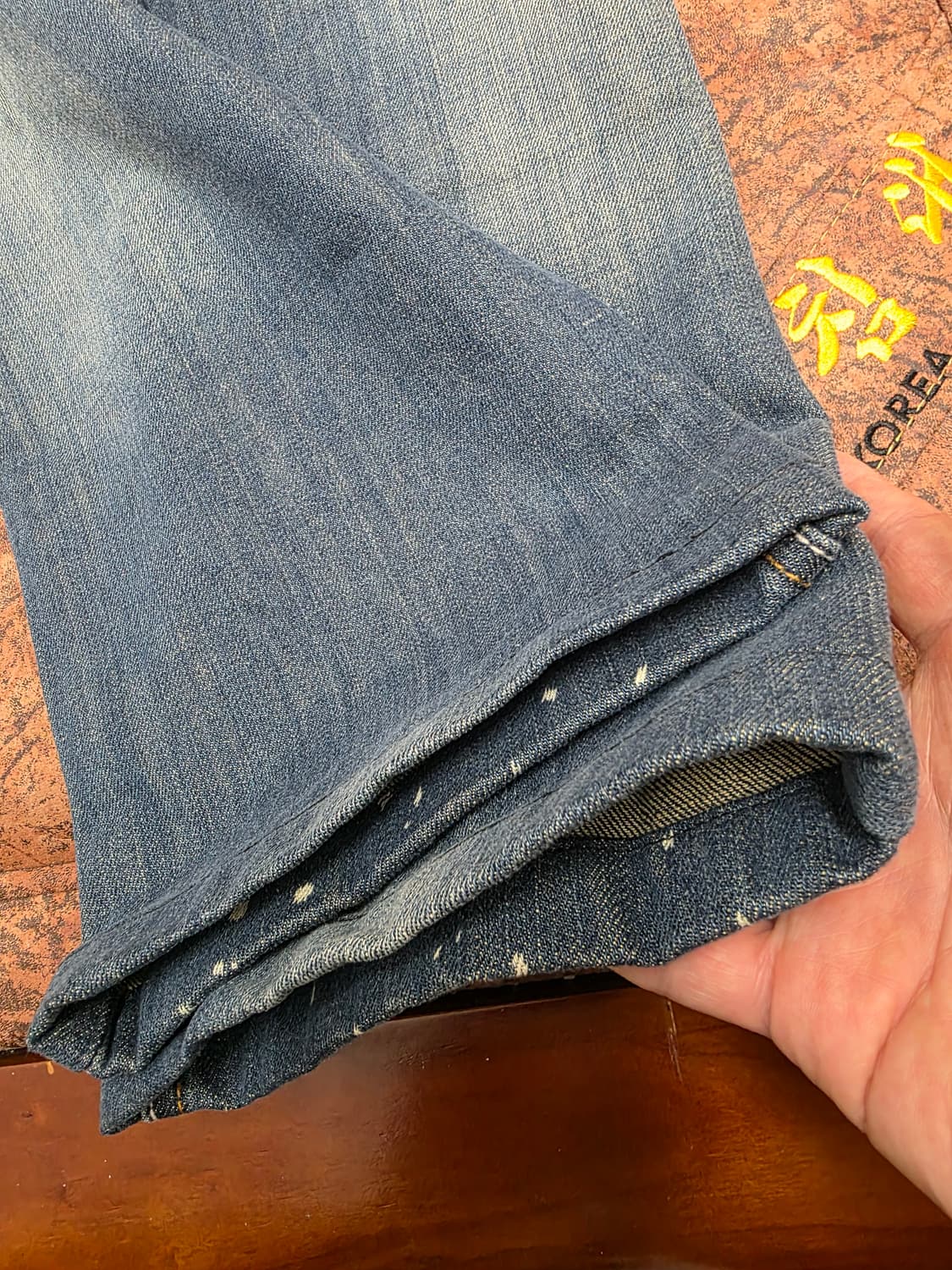 존 갈리아노 헤리티지 가죽 패치 워싱 데님 팬츠 32 상품이미지4