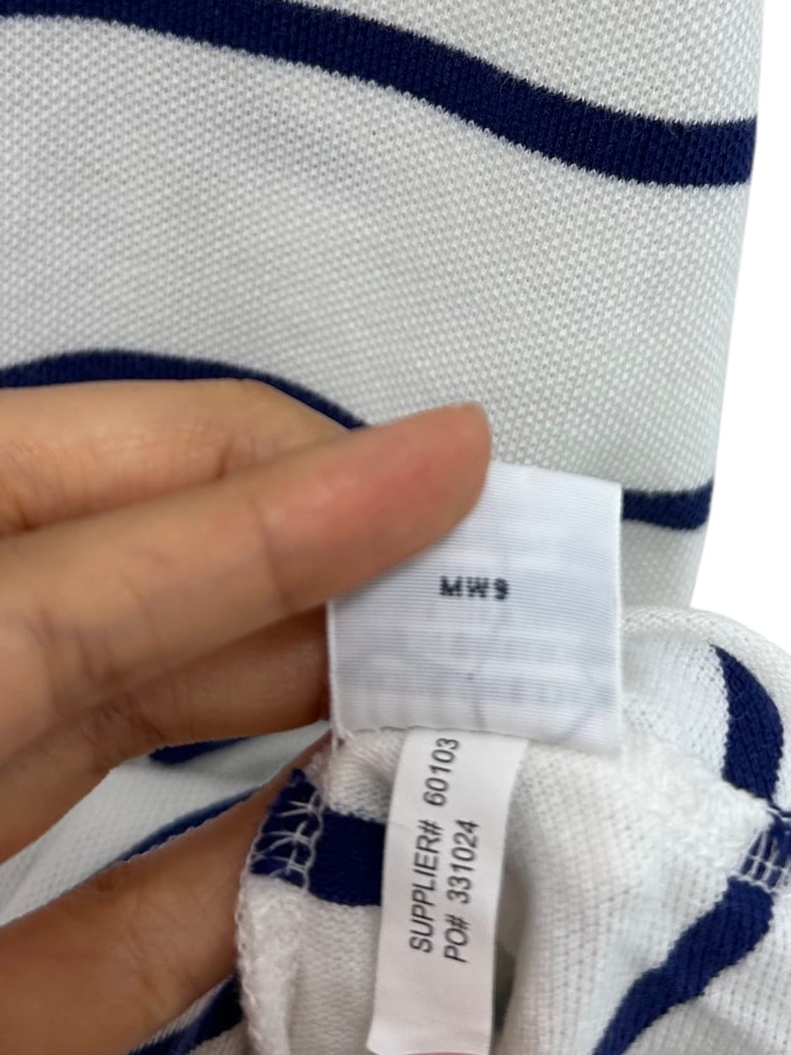 00s 폴로 스트라이프 반팔 피케티 화이트&네이비 (XL) 상품이미지8