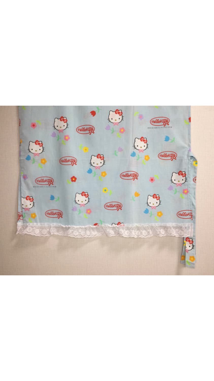 고전 헬로키티 프린팅 스카이블루 레이스 커튼 상품이미지3