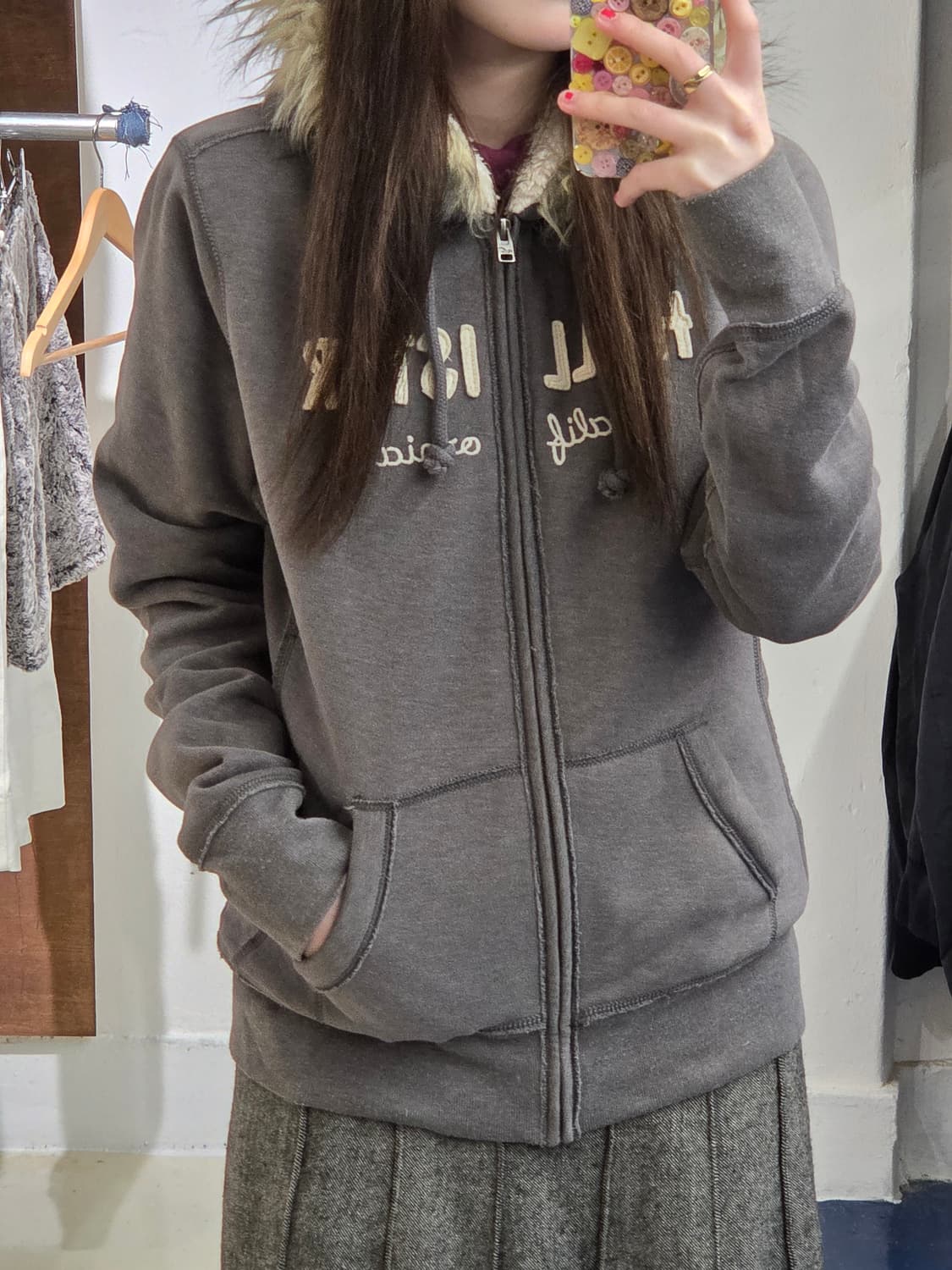 HS Y2K 홀리스터 털 후드 집업 상품이미지4