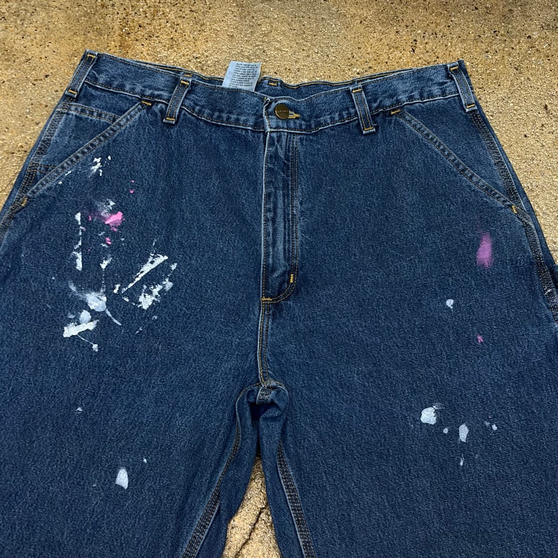 00s USA 빈티지 칼하트 싱글니 더블니 워크 데님팬츠 청바지 상품이미지4