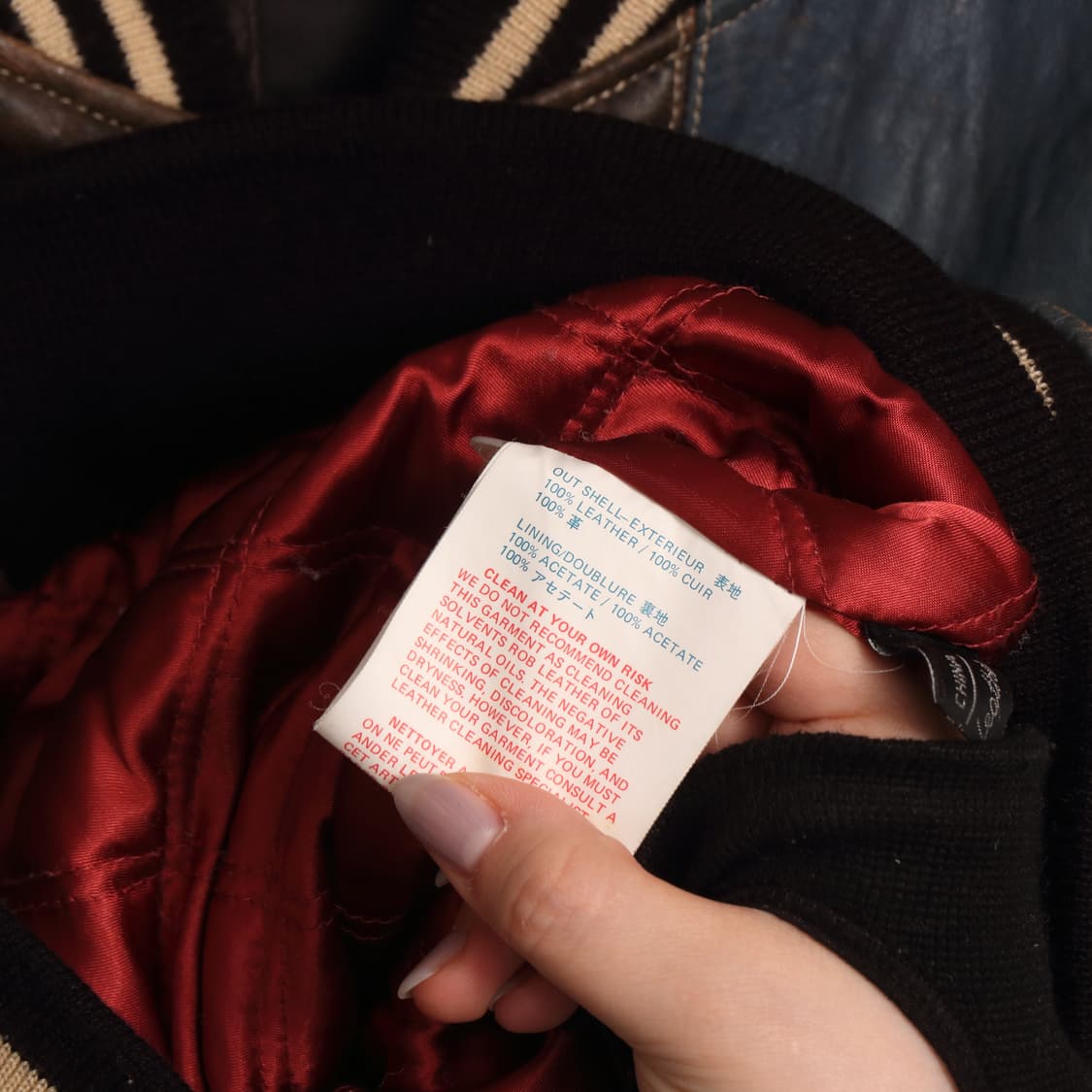 90's 펠레펠레 올드스쿨 레더 스타디움 자켓 A1524 상품이미지4