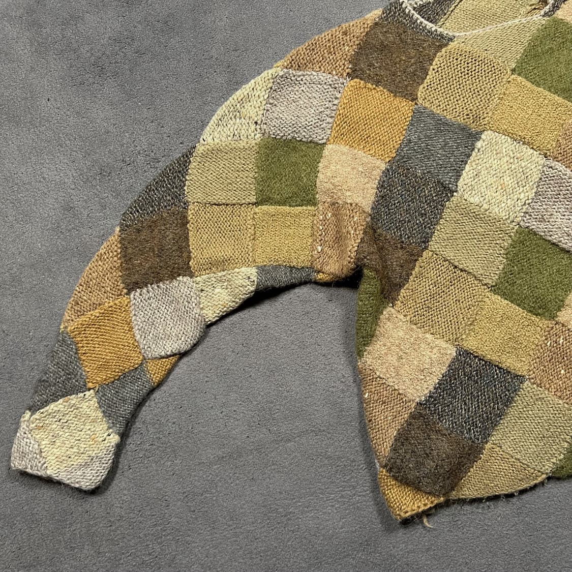 80's issey miyake 이세이 미야케 패치워크 울 니트 상품이미지3