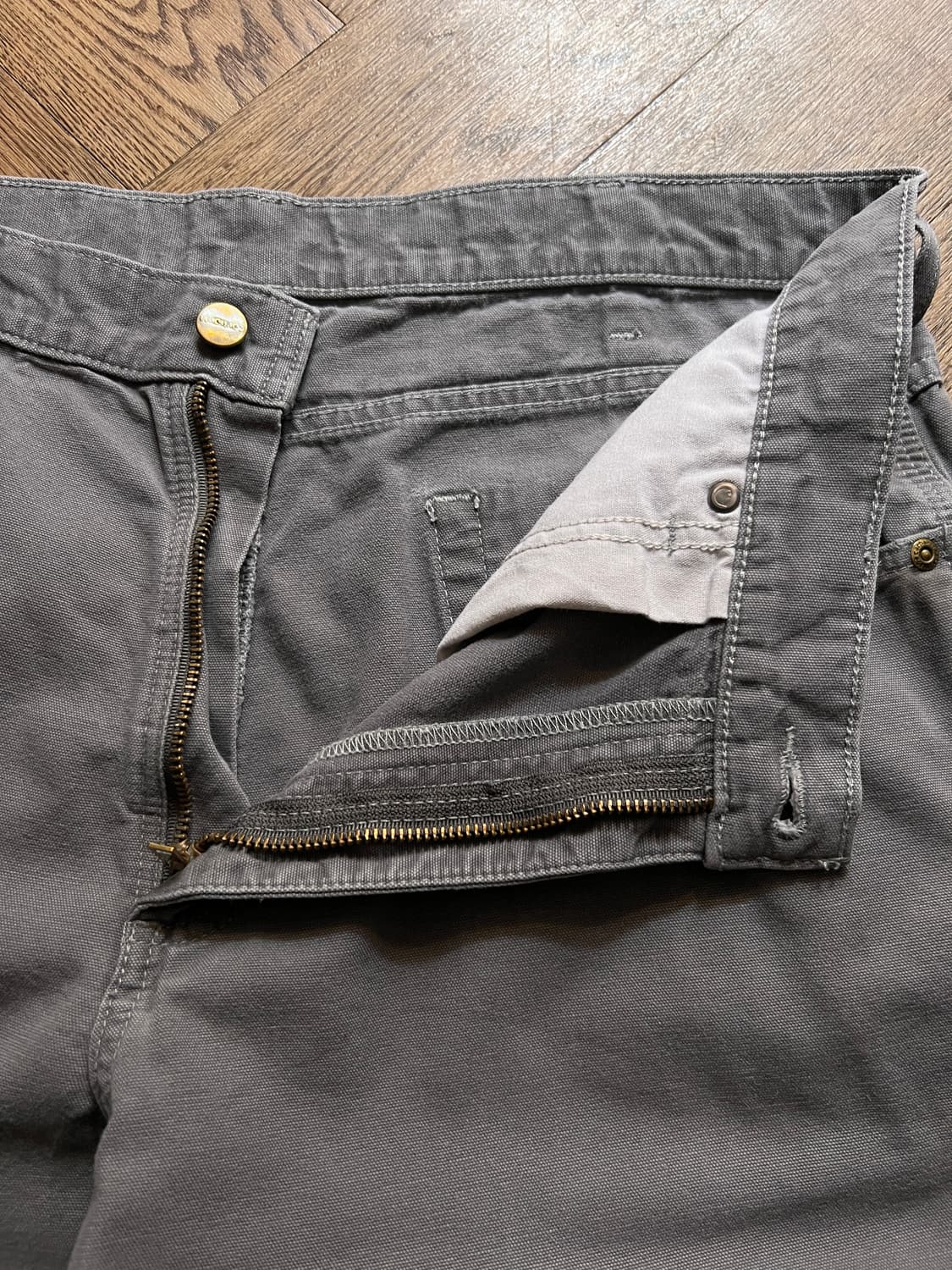 [36]칼하트 USA 그레이 싱글니 캔버스 워크팬츠 상품이미지3