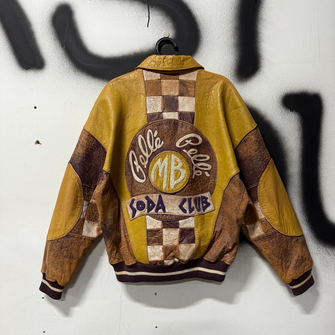 90s pelle pelle 펠레펠레 마크 뷰캐넌 양가죽 바시티 자켓 상품이미지3