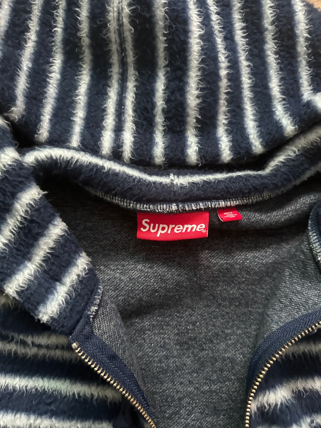 [M] 슈프림 23fw 브러쉬드 후드집업 블루 상품이미지3