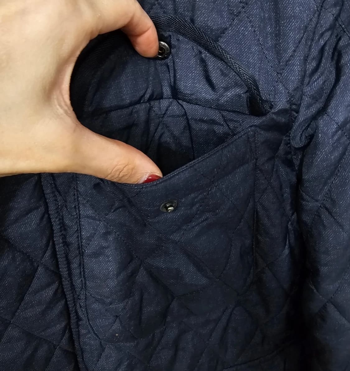 헤지스 남성 퀄팅 자켓 네이비 100 상품이미지6