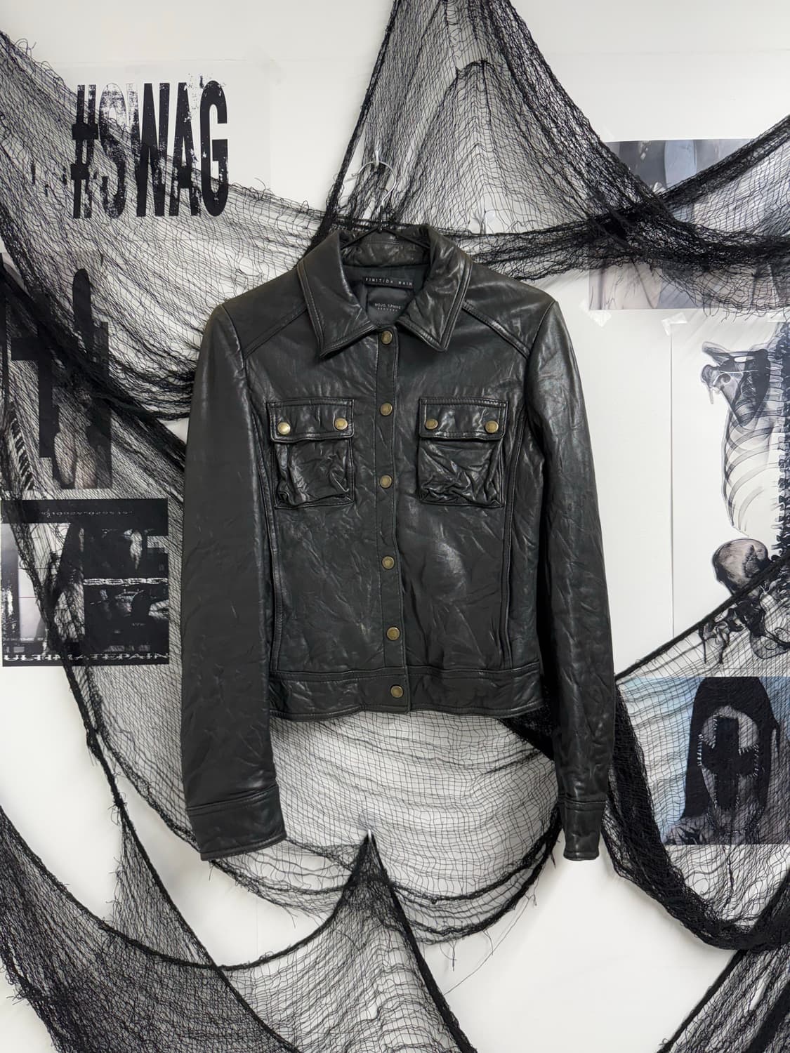 Button detailed leather jacket 상품이미지4