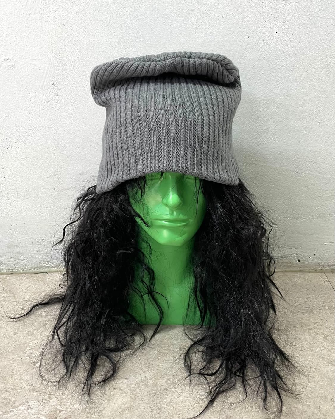 Grey Knit Big Beanie 상품이미지3