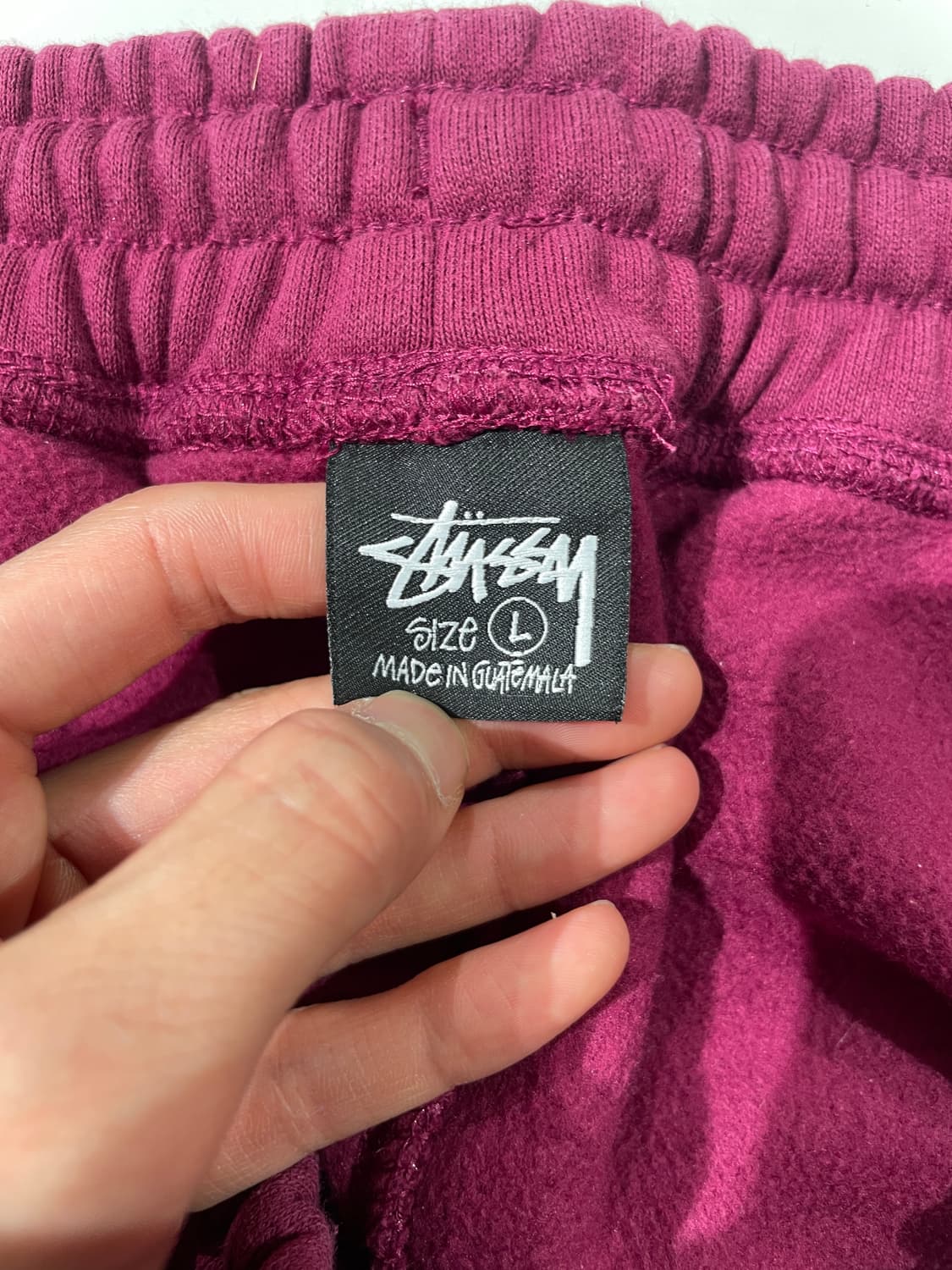 스투시 버건디 스탁 로고 스웻 팬츠 상품이미지7