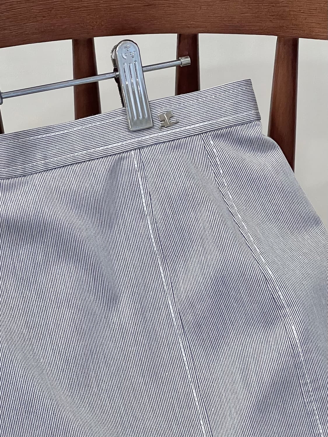 쿠레쥬 블루 그레이 핀스트라이프 스커트 꾸레쥬 상품이미지1