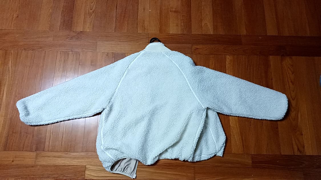 뽀글이 화이트 집업 아우터, 남녀공용 상품이미지5