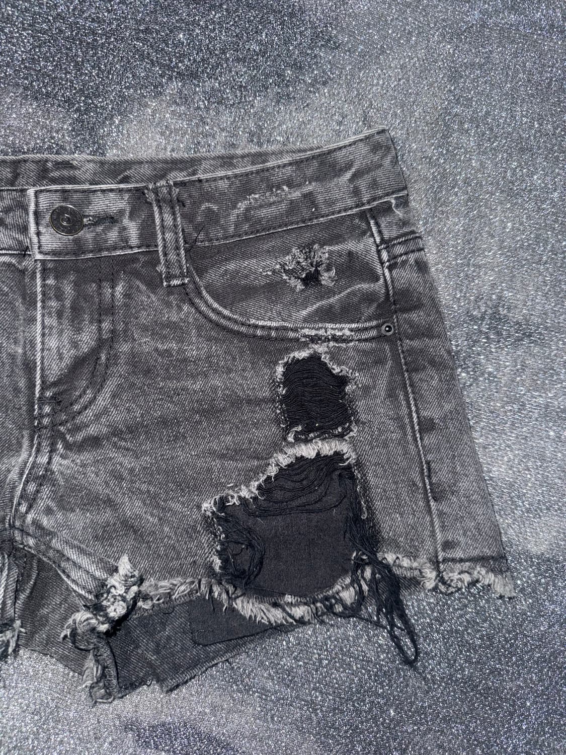 Ash black denim shorts 상품이미지3