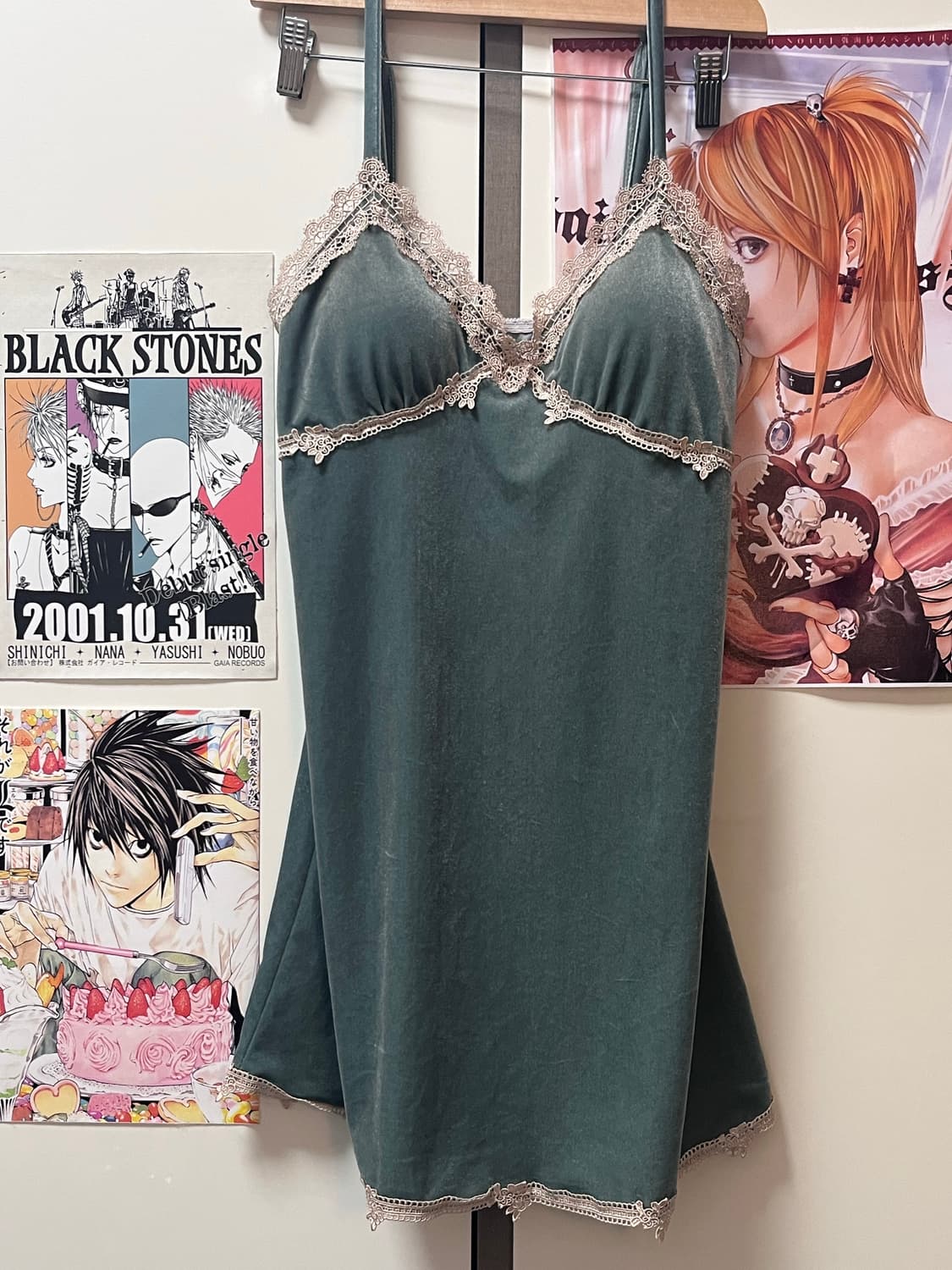 오네갸루 벨벳 레이스 슬리브리스 상품이미지2